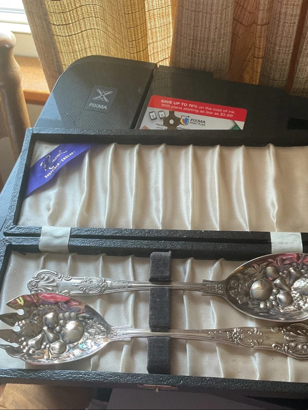 Silver plated salad or berries, serving set